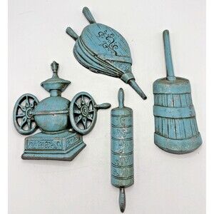 Vintage Sexton Kitchen Wall Cast Metal  Farmhouse Country Set Of 4 1966 7”-9”